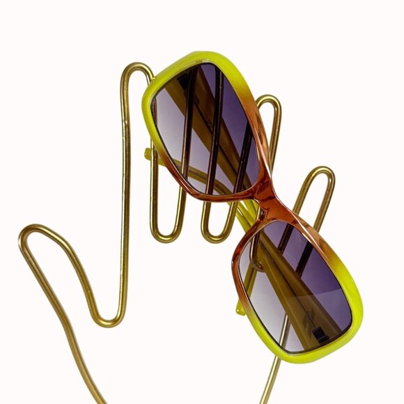 Y2K Oversized Retro Sunglasses Lime Green Brown Gradient Womens 2000s Statement main image 14